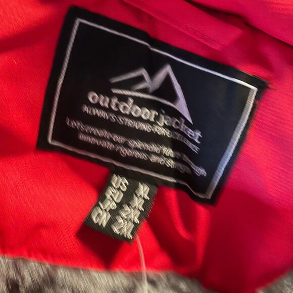 Magcomsen Ski Jacket Coat Hooded Hiking Colorblock Red Fleece Gray - Picture 13 of 13